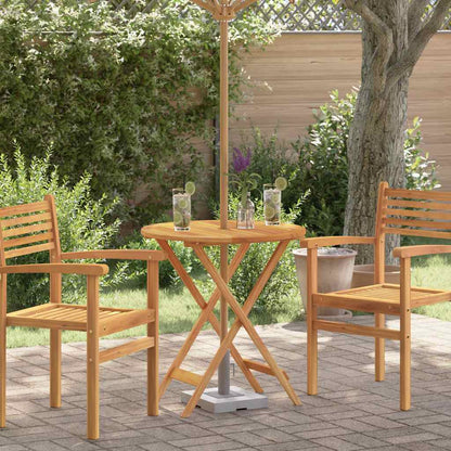 312455 vidaXL Folding Garden Table Ø60x75 cm Solid Eucalyptus Wood