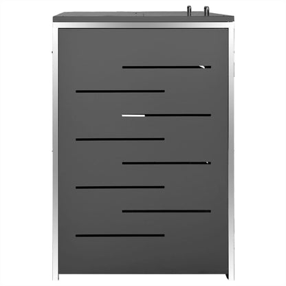 Double Wheelie Bin Shed 138x77.5x112.5 cm Stainless Steel