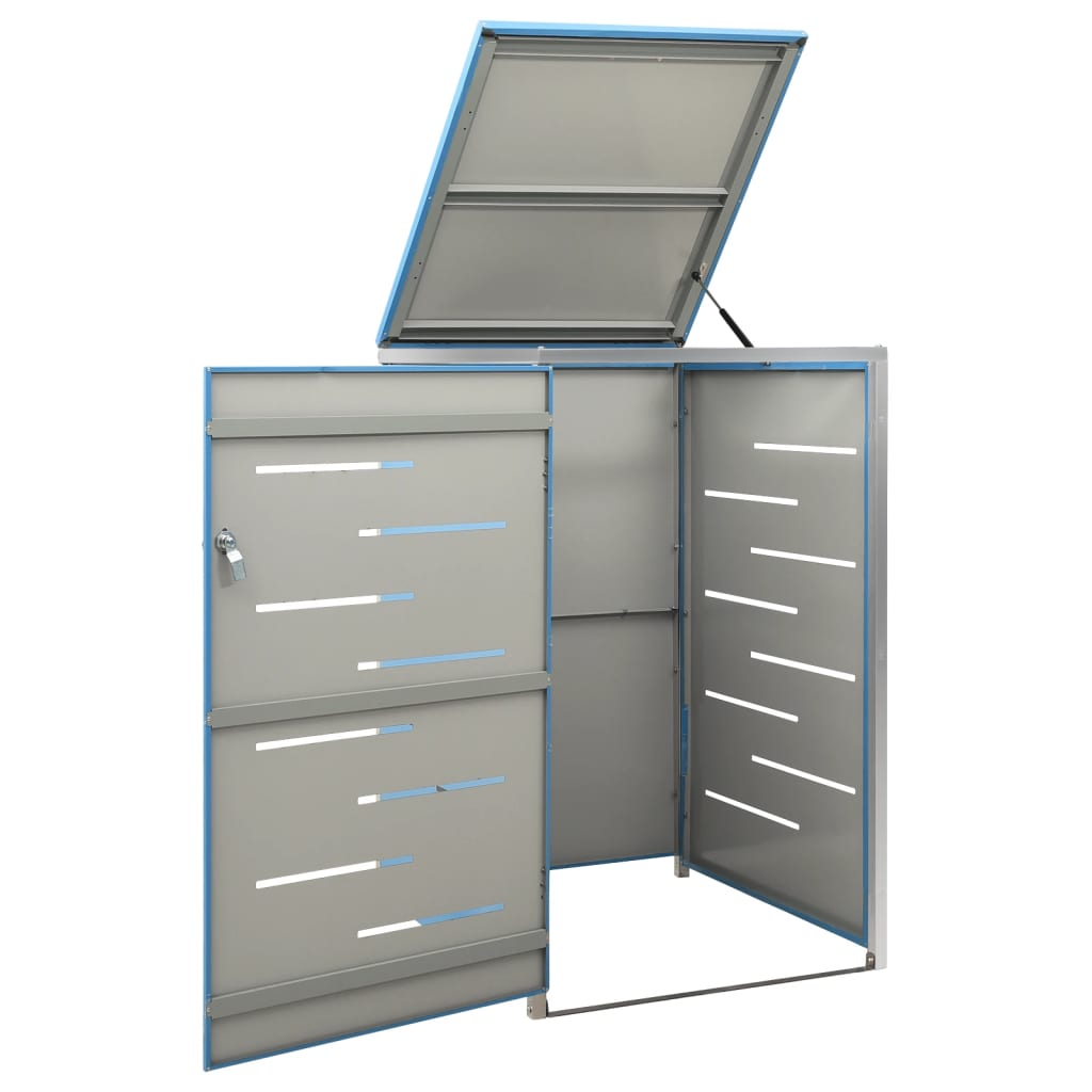 Single Wheelie Bin Shed 69x77.5x112.5 cm Stainless Steel