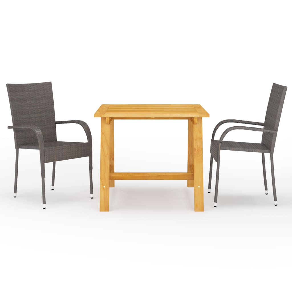 Dining Set | Brown | Solid acacia wood | Standard | Lightweight