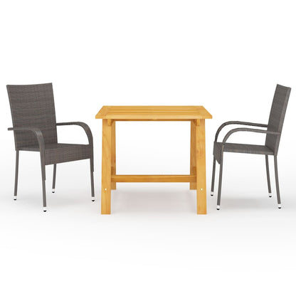 Dining Set | Brown | Solid acacia wood | Standard | Lightweight