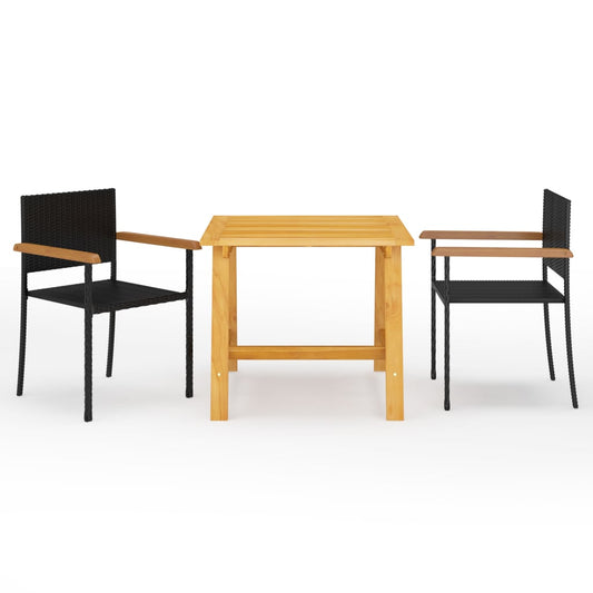 Dining Set | Black | Solid Acacia Wood | Medium |  Durable  | Dining Set