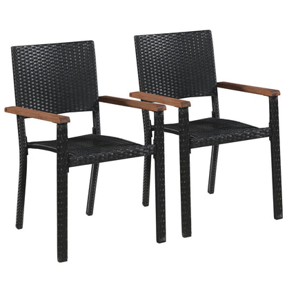 Dining Set | Black | Solid Acacia wood | Small | Durable