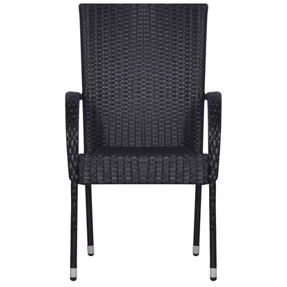 7 Piece Garden Dining Set Black