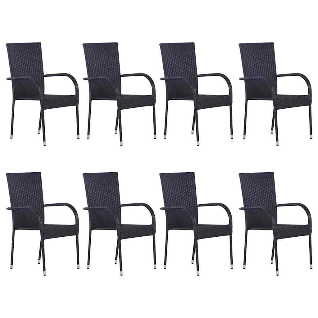 Dining Set | Black, Natural Wood