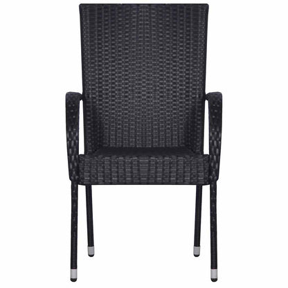Dining Set | Black, Natural Wood