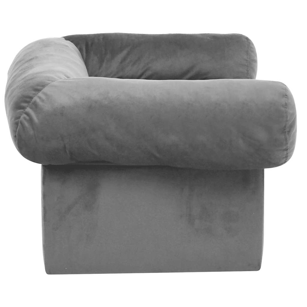 Dog Sofa | Grey | Plush | Small | Storage | Dog Sofa | Rectangular
