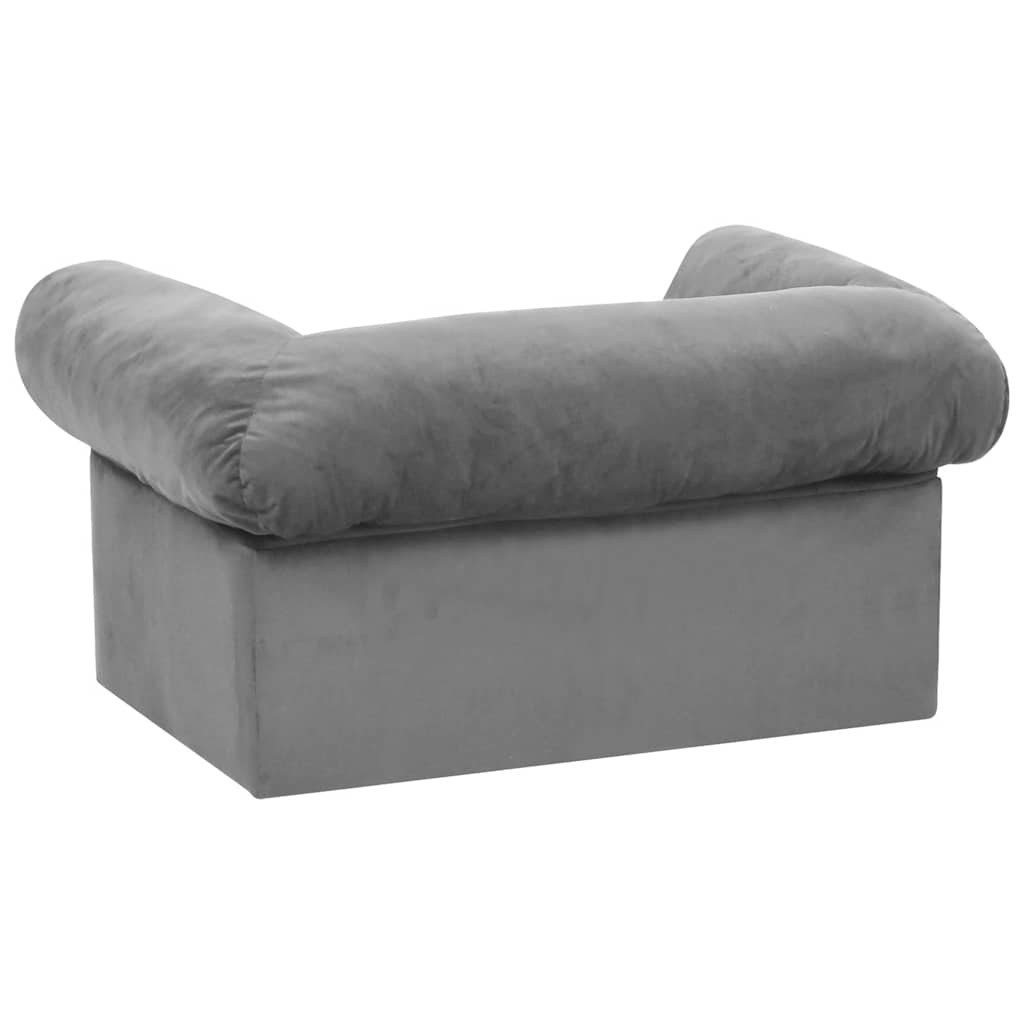 Dog Sofa | Grey | Plush | Small | Storage | Dog Sofa | Rectangular