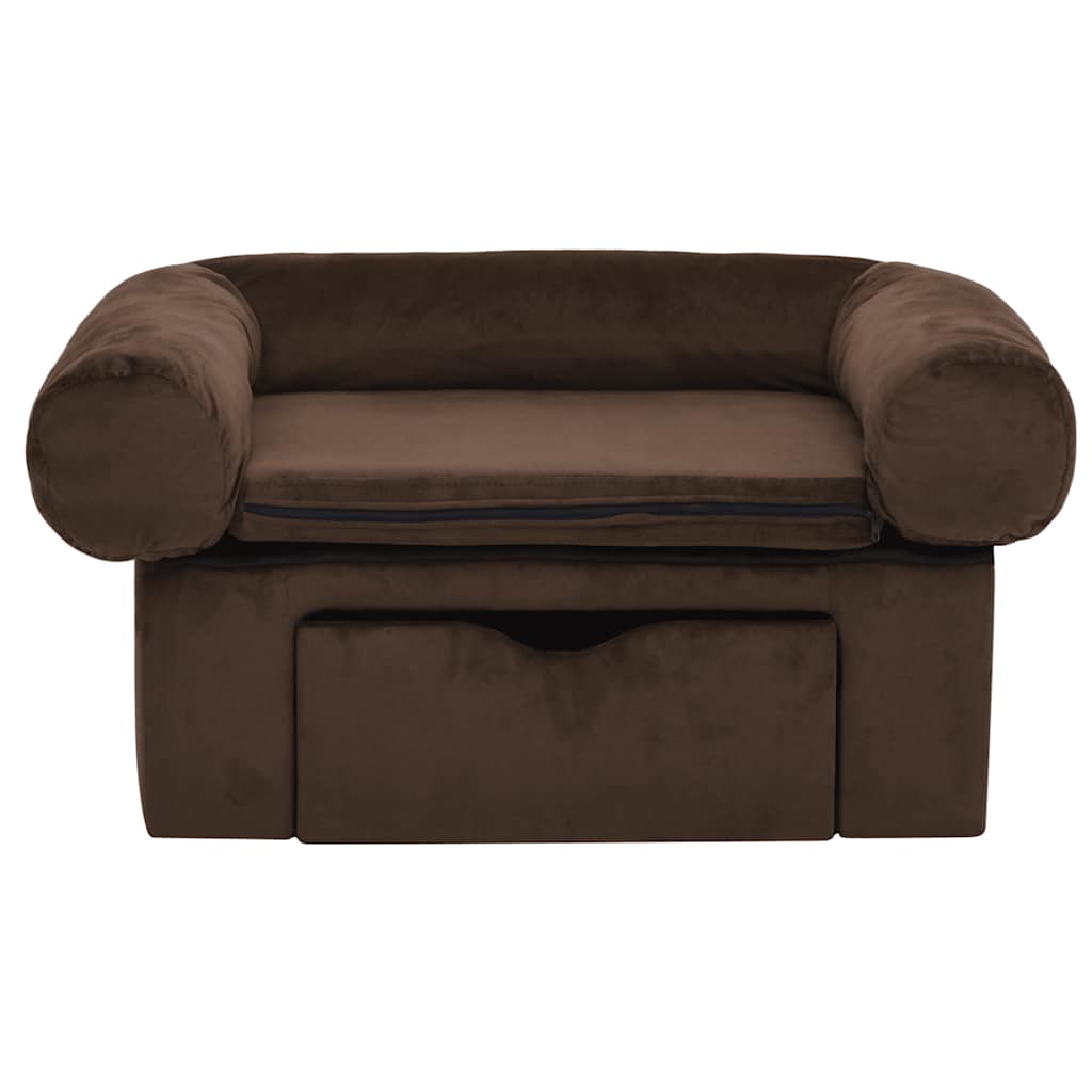 Dog Sofa | Brown | Plush, solid pinewood, foam | 75x50x38 cm | Dog Sofa