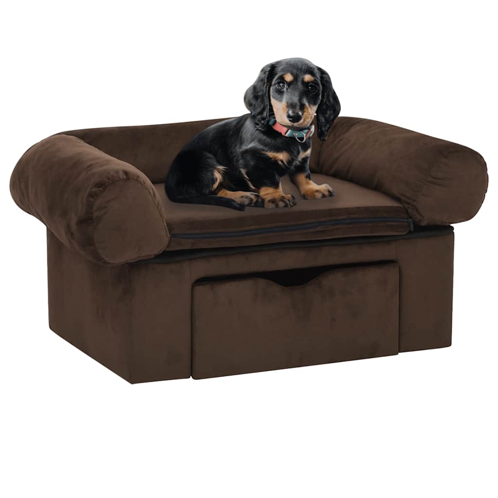 Dog Sofa | Brown | Plush, solid pinewood, foam | 75x50x38 cm | Dog Sofa