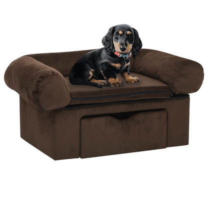 Dog Sofa | Brown | Plush, solid pinewood, foam | 75x50x38 cm | Dog Sofa