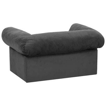 171079 vidaXL Dog Sofa with Drawer Dark Grey 75x50x38 cm Plush