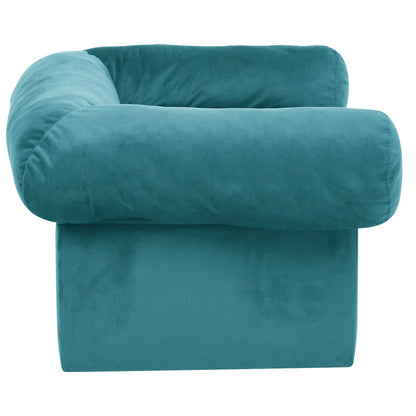 Dog Sofa with Storage Turquoise 75 x 50 x 38cm Plush