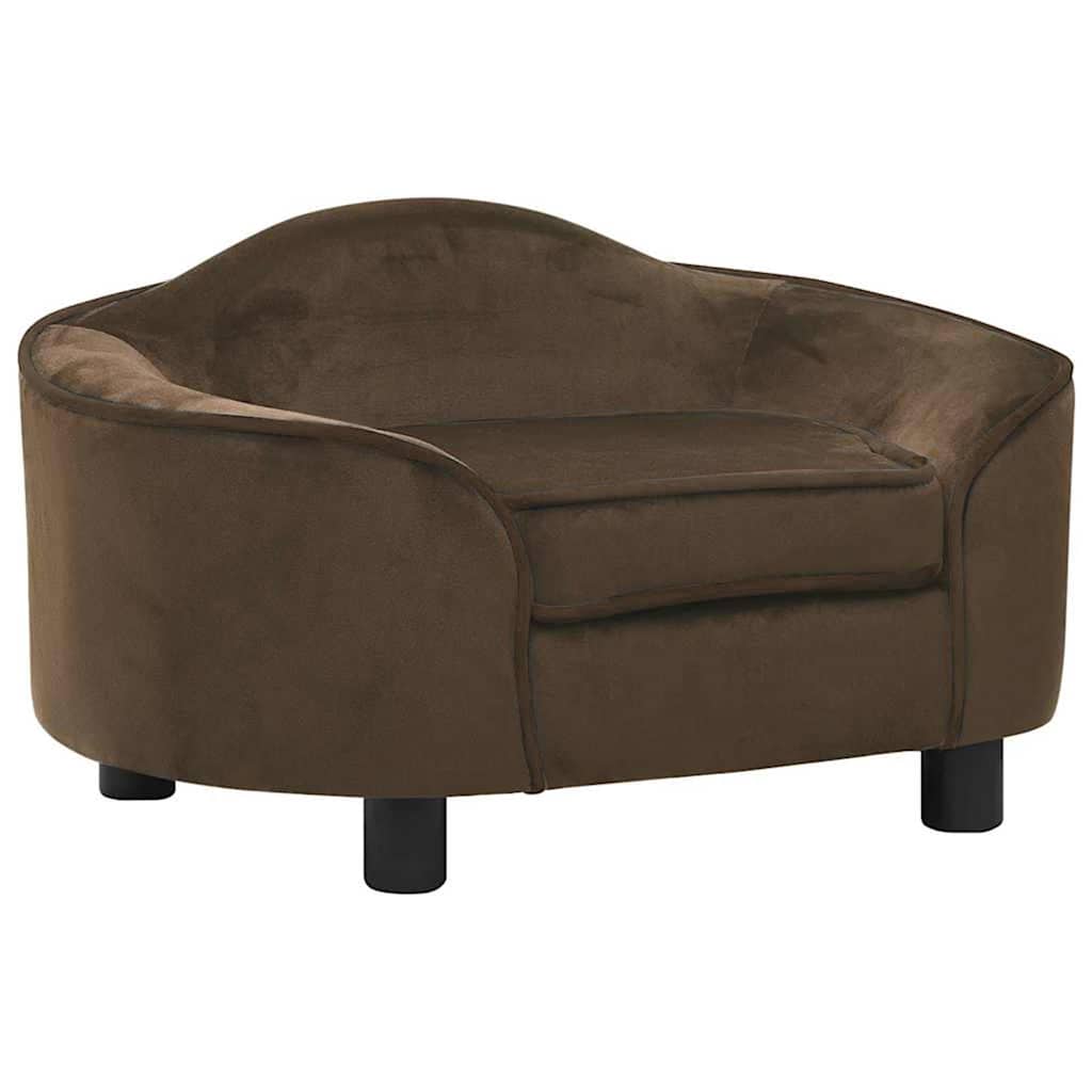 Dog Sofa | Brown | Plush, solid pine wood, foam | 67 x 47 x 36 cm