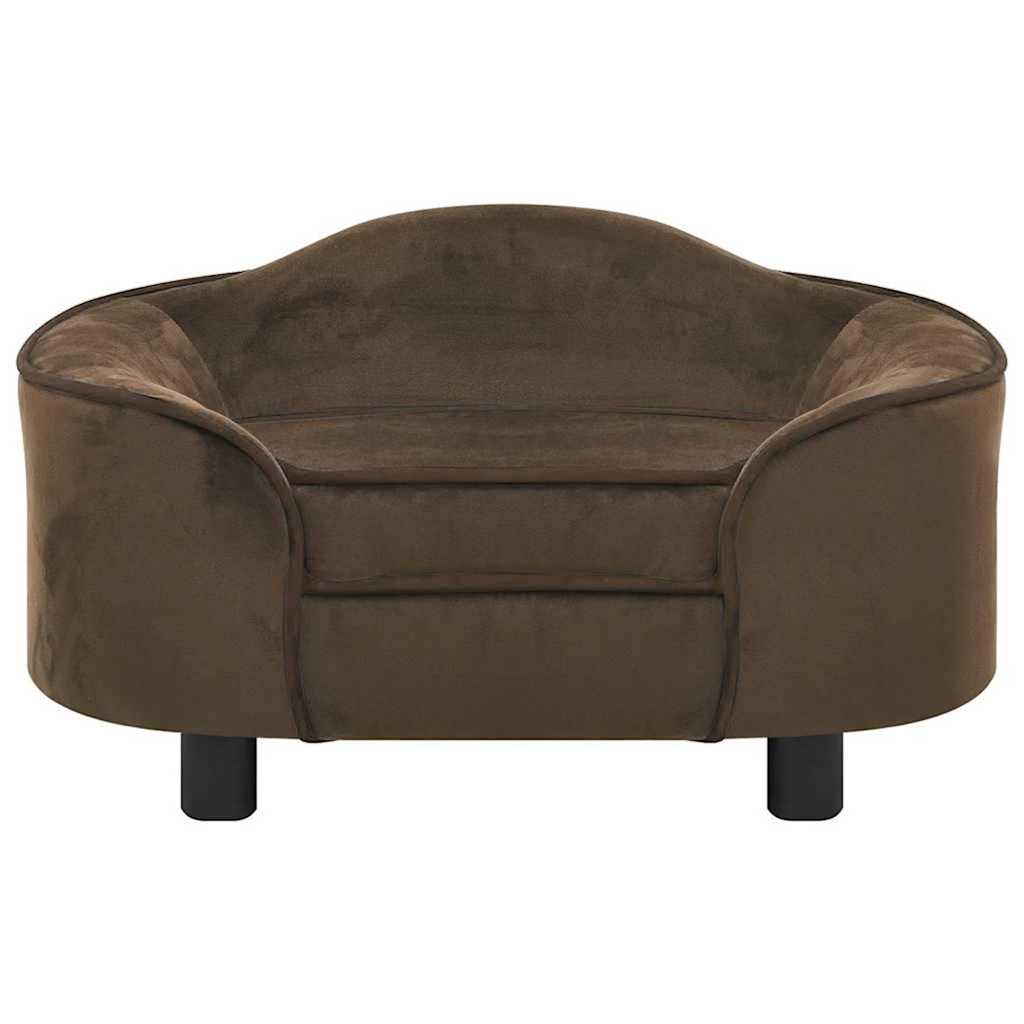 Dog Sofa | Brown | Plush, solid pine wood, foam | 67 x 47 x 36 cm