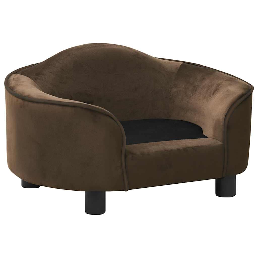 Dog Sofa | Brown | Plush, solid pine wood, foam | 67 x 47 x 36 cm