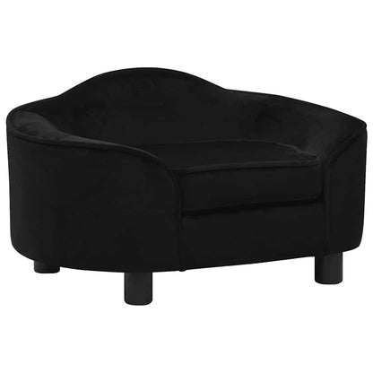 Dog Sofa | Black | Plush | 67 x 47 x 36 cm | Dog Sofa | Rectangular