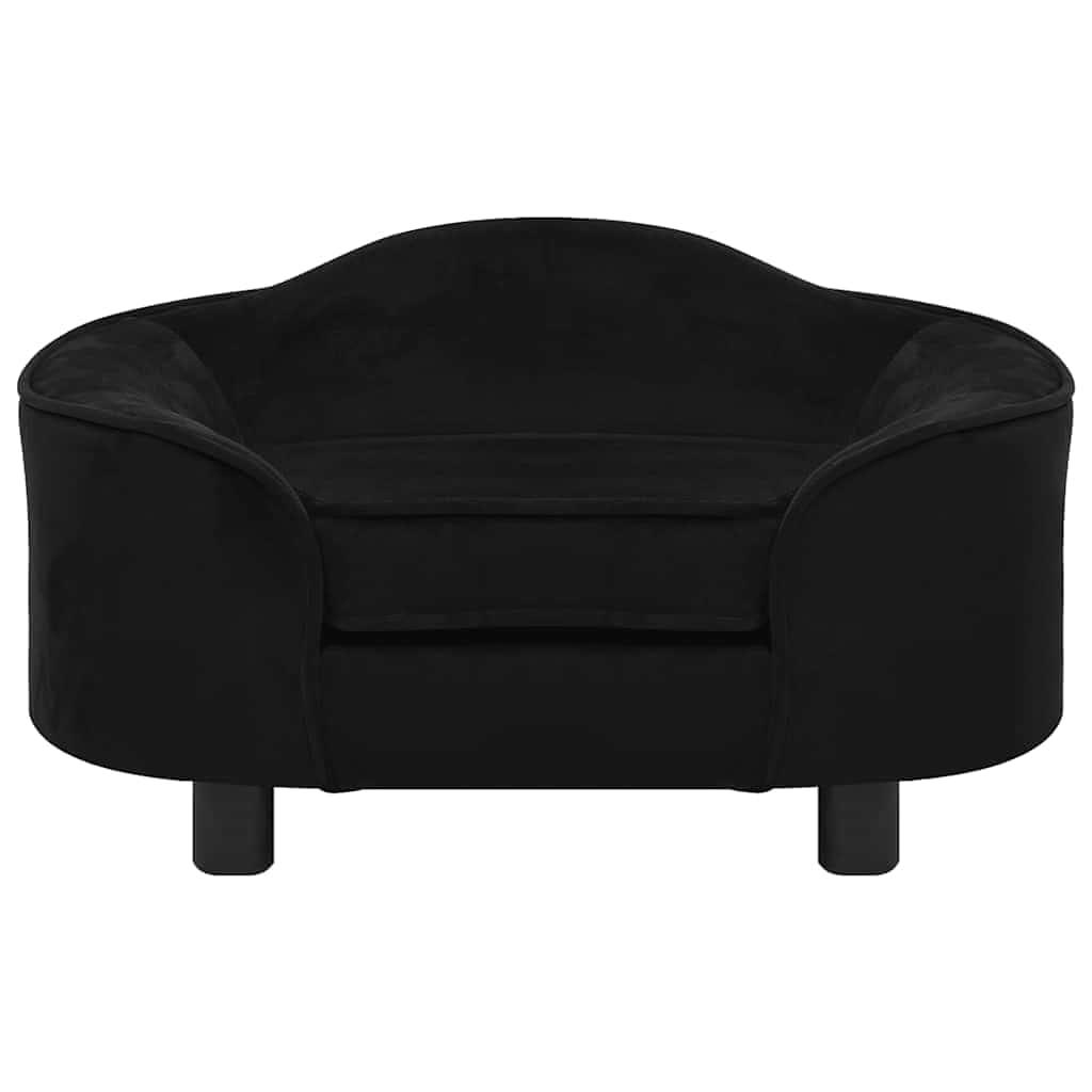 Dog Sofa | Black | Plush | 67 x 47 x 36 cm | Dog Sofa | Rectangular