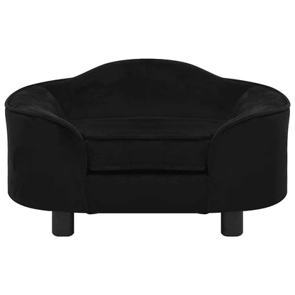 171086 vidaXL Dog Sofa Black 67x47x36 cm Plush