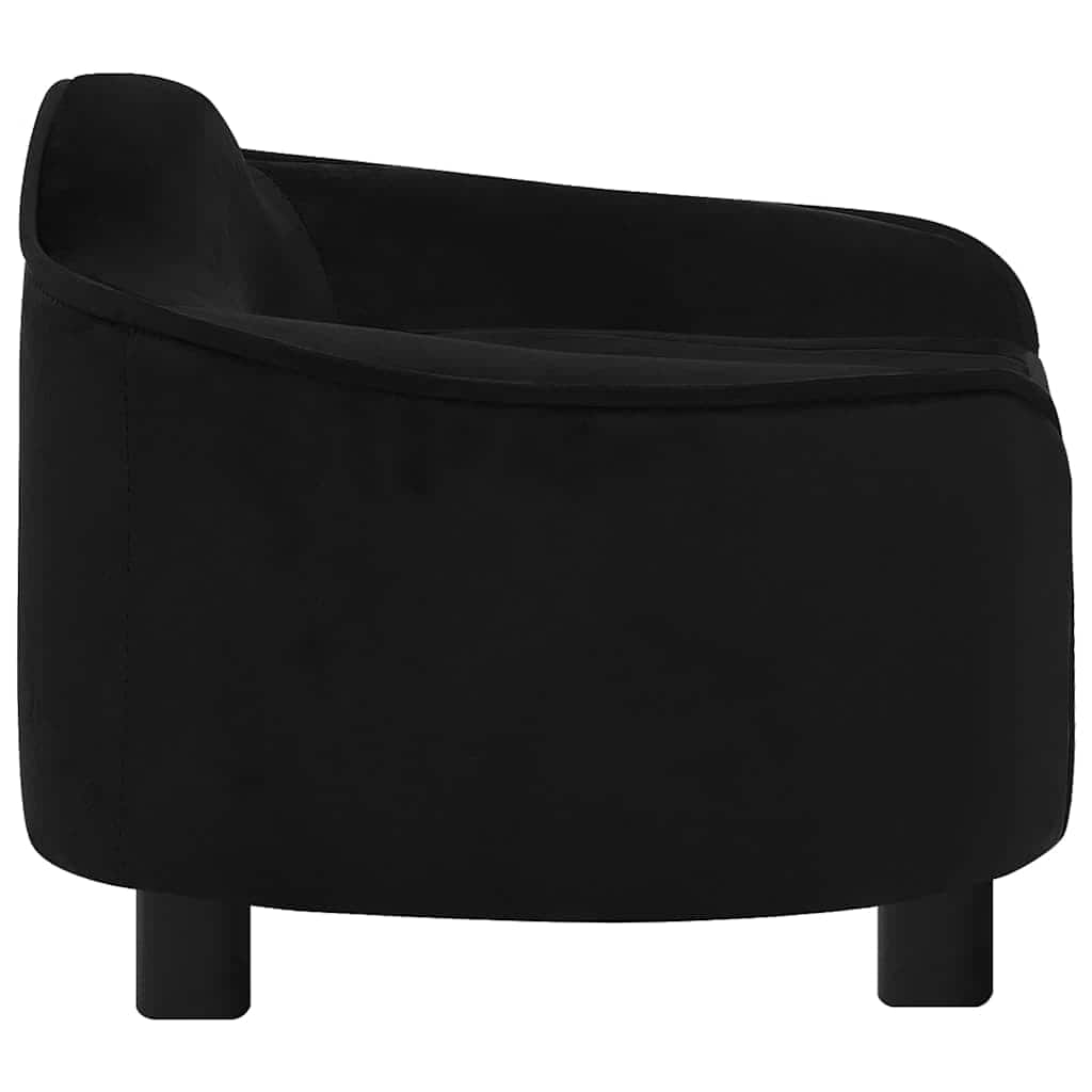 Dog Sofa | Black | Plush | 67 x 47 x 36 cm | Dog Sofa | Rectangular