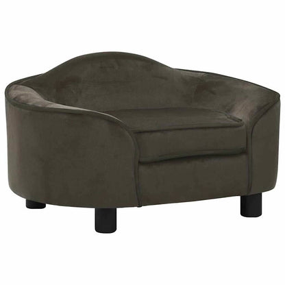 171087 vidaXL Dog Sofa Dark Grey 67x47x36 cm Plush