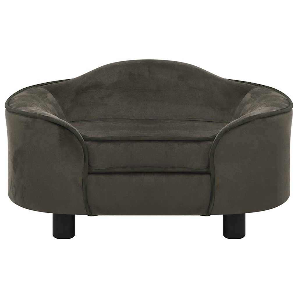 171087 vidaXL Dog Sofa Dark Grey 67x47x36 cm Plush