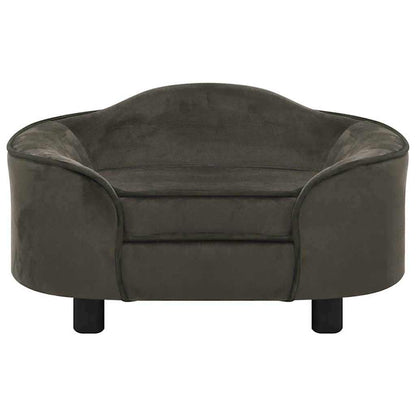 171087 vidaXL Dog Sofa Dark Grey 67x47x36 cm Plush
