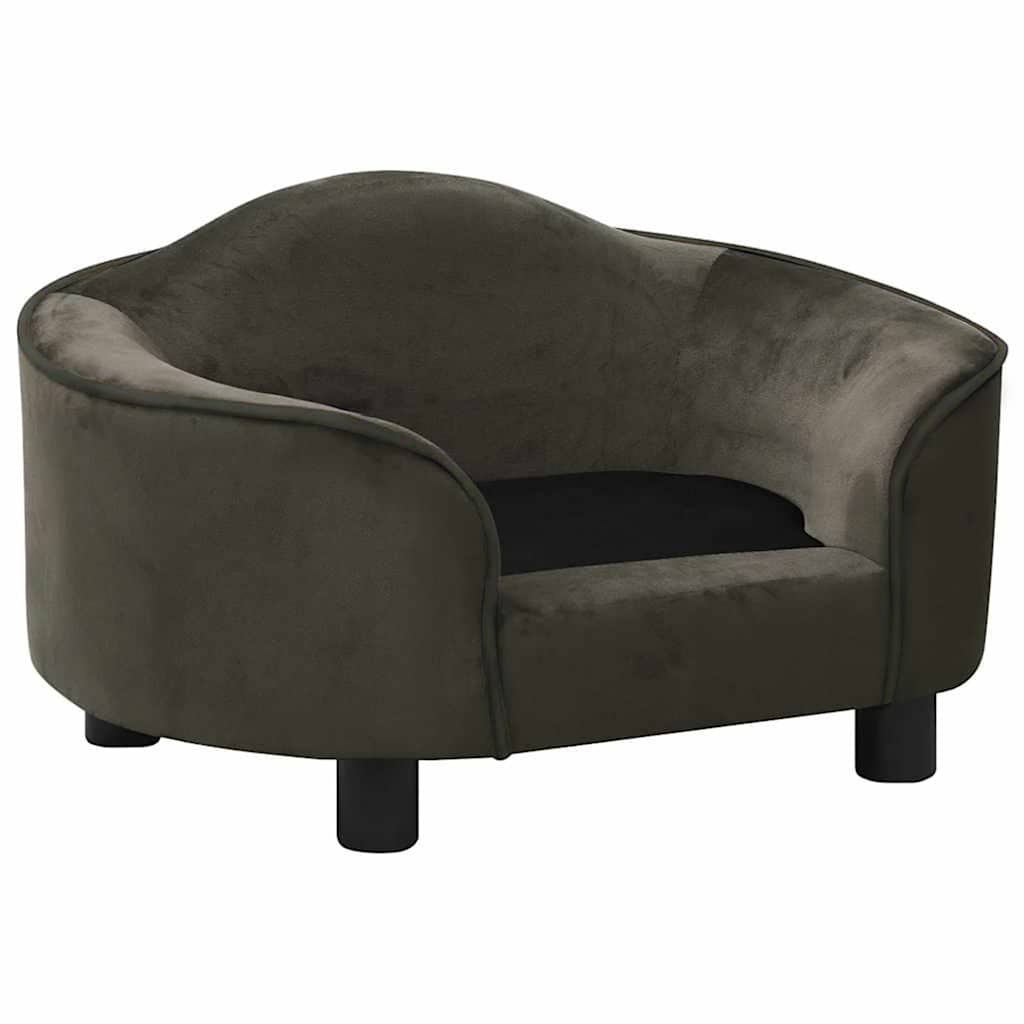 171087 vidaXL Dog Sofa Dark Grey 67x47x36 cm Plush