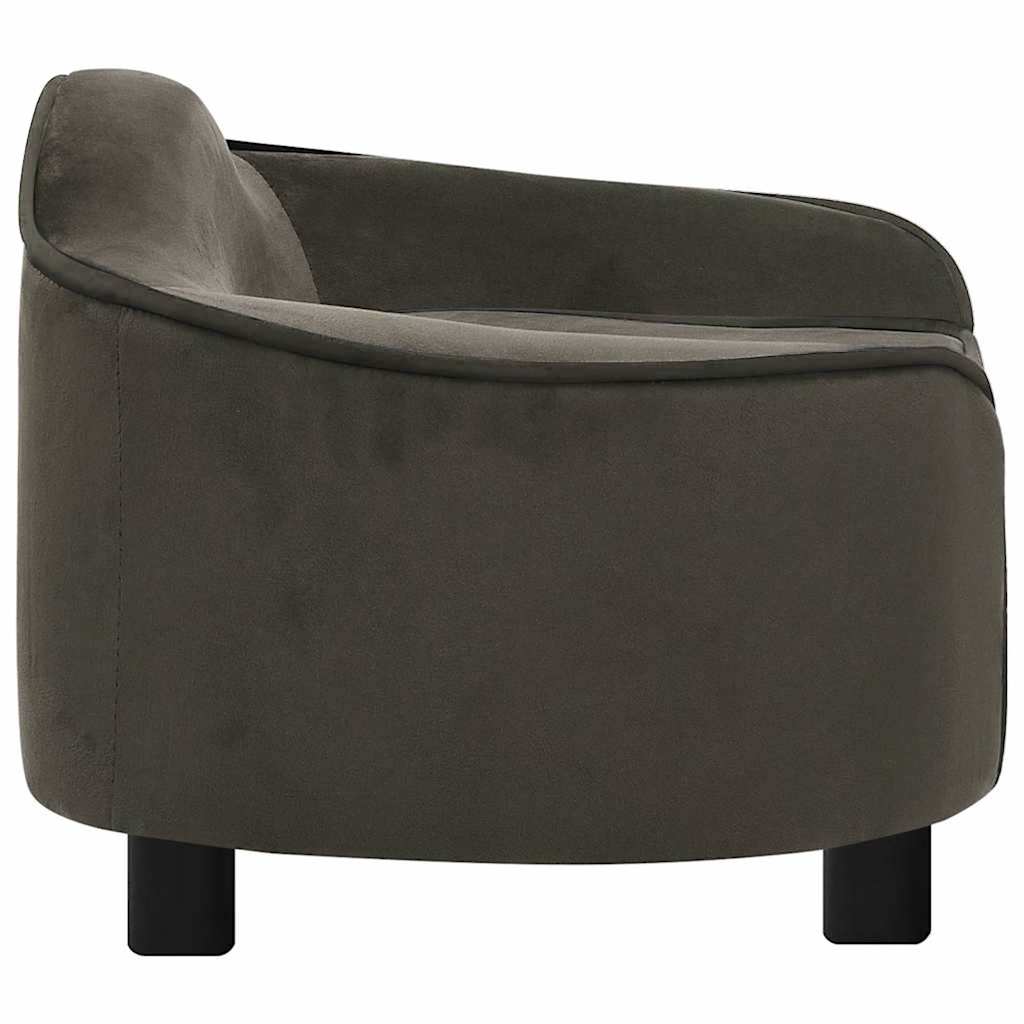 171087 vidaXL Dog Sofa Dark Grey 67x47x36 cm Plush