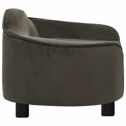 171087 vidaXL Dog Sofa Dark Grey 67x47x36 cm Plush