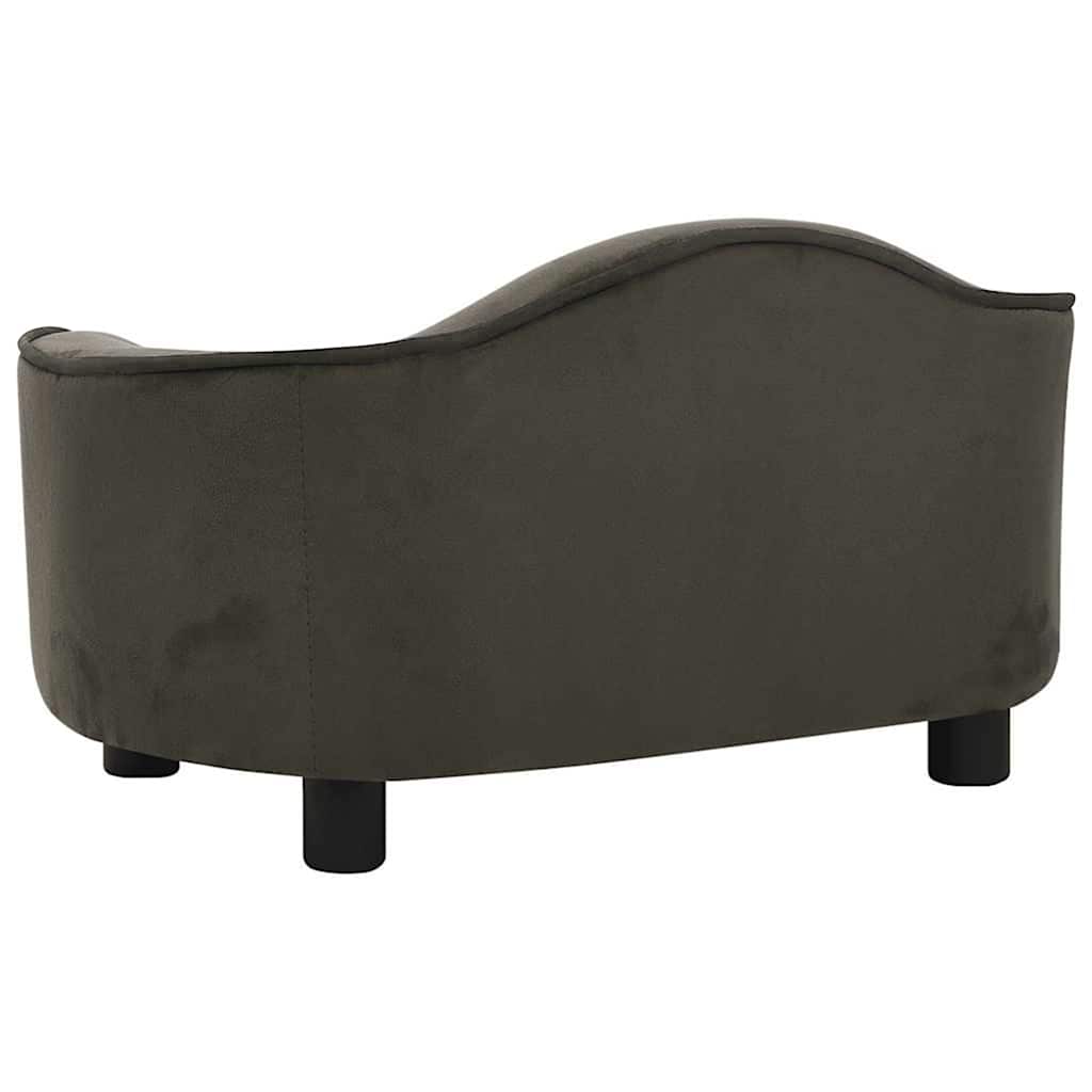 171087 vidaXL Dog Sofa Dark Grey 67x47x36 cm Plush