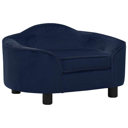 Dog Sofa | Blue | Plush, Solid Pine Wood | 67 x 47 x 36 cm | Dog Sofa