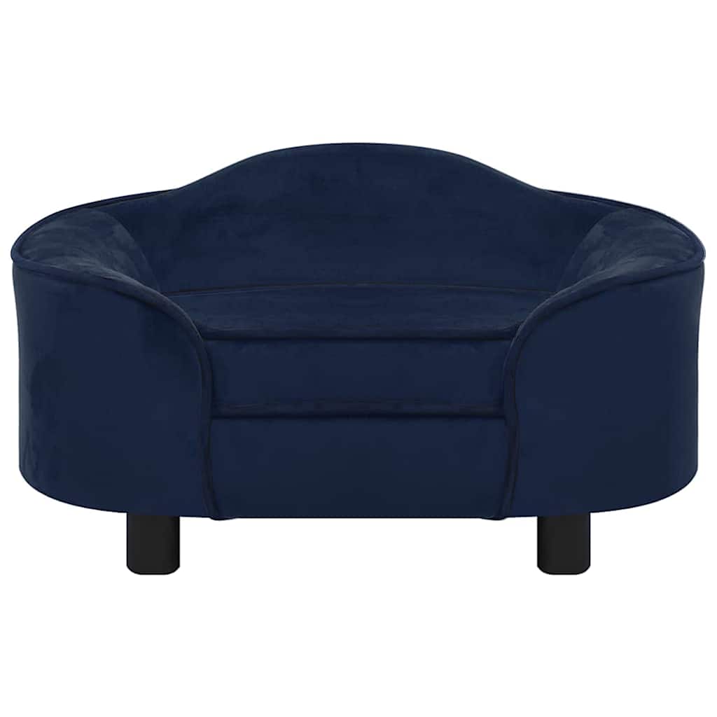 Dog Sofa | Blue | Plush, Solid Pine Wood | 67 x 47 x 36 cm | Dog Sofa