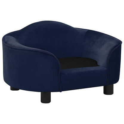 Dog Sofa | Blue | Plush, Solid Pine Wood | 67 x 47 x 36 cm | Dog Sofa
