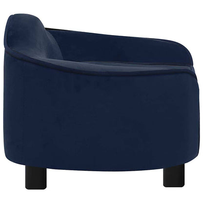 Dog Sofa | Blue | Plush, Solid Pine Wood | 67 x 47 x 36 cm | Dog Sofa