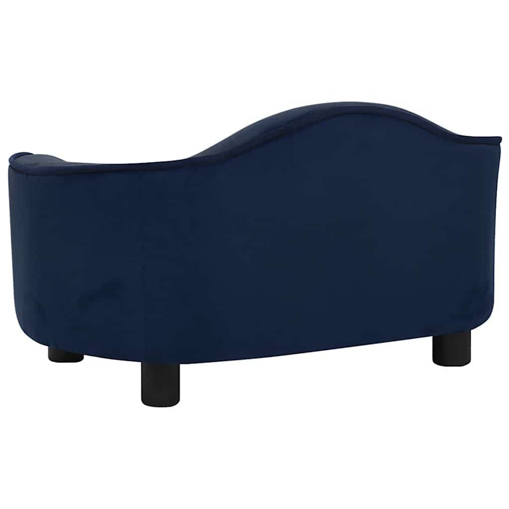 Dog Sofa | Blue | Plush, Solid Pine Wood | 67 x 47 x 36 cm | Dog Sofa