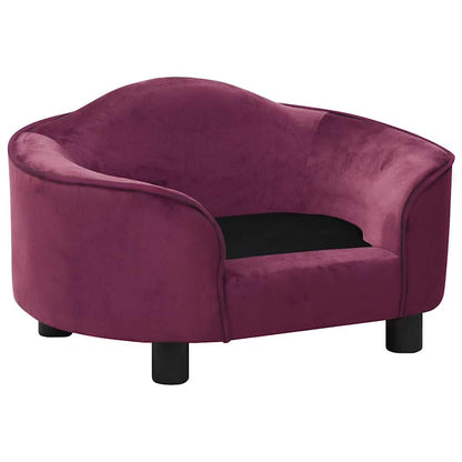 Dog Sofa | Burgundy | Plush, Solid Pinewood, Foam | Medium | Dog Sofa