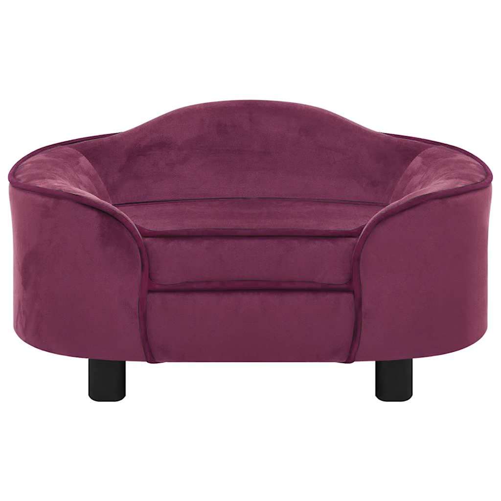 Dog Sofa | Burgundy | Plush, Solid Pinewood, Foam | Medium | Dog Sofa
