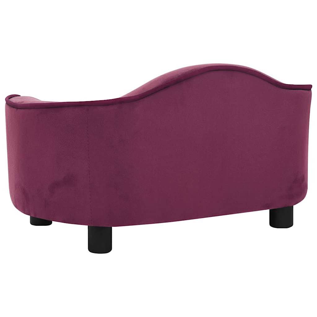 Dog Sofa | Burgundy | Plush, Solid Pinewood, Foam | Medium | Dog Sofa