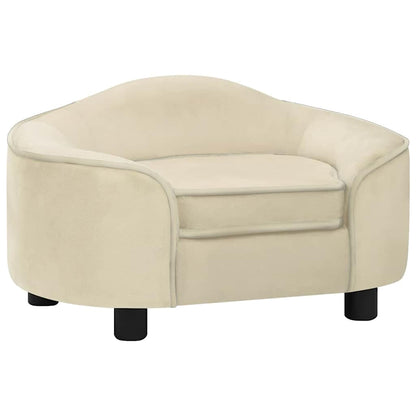 Dog Sofa | Cream | Plush, Solid Pinewood, Foam | 67 x 47 x 36 cm
