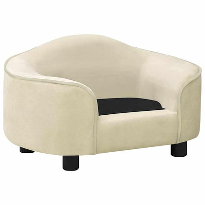 Dog Sofa | Cream | Plush, Solid Pinewood, Foam | 67 x 47 x 36 cm