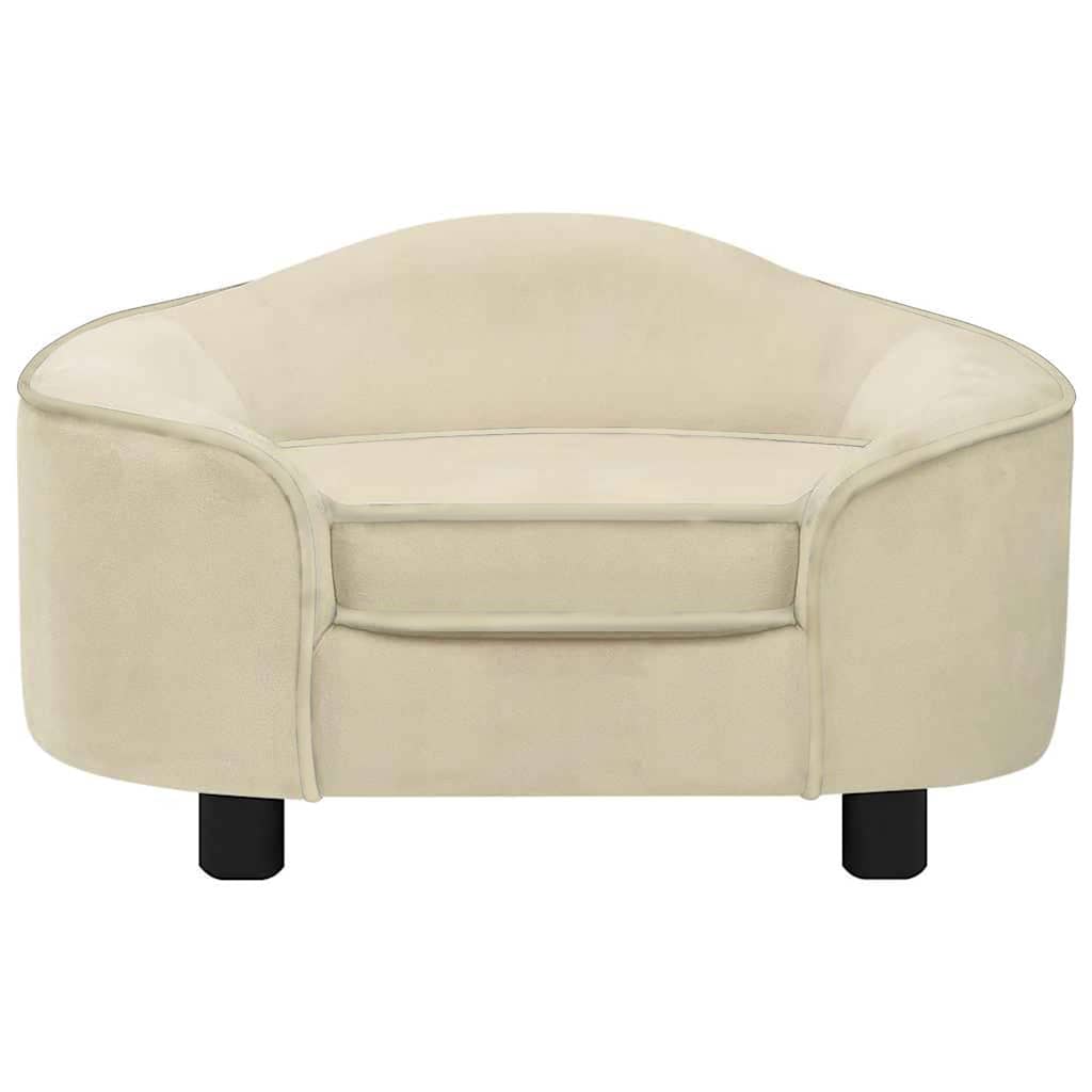 Dog Sofa | Cream | Plush, Solid Pinewood, Foam | 67 x 47 x 36 cm