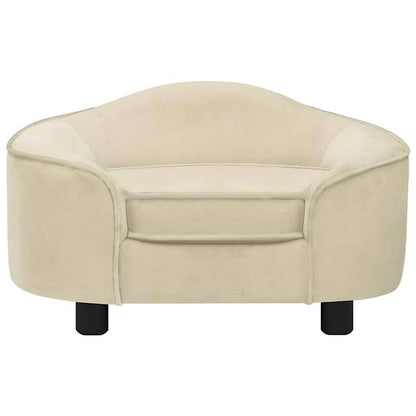 Dog Sofa | Cream | Plush, Solid Pinewood, Foam | 67 x 47 x 36 cm