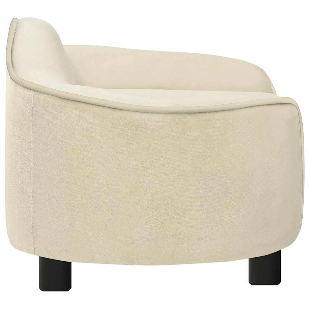 Dog Sofa | Cream | Plush, Solid Pinewood, Foam | 67 x 47 x 36 cm
