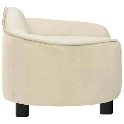 Dog Sofa | Cream | Plush, Solid Pinewood, Foam | 67 x 47 x 36 cm