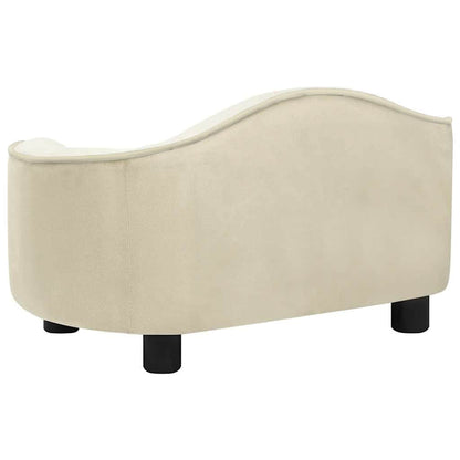 Dog Sofa | Cream | Plush, Solid Pinewood, Foam | 67 x 47 x 36 cm