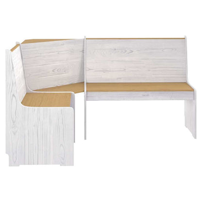Corner Bench "REINE" 151 cm Honey Brown&White Solid Wood Pine