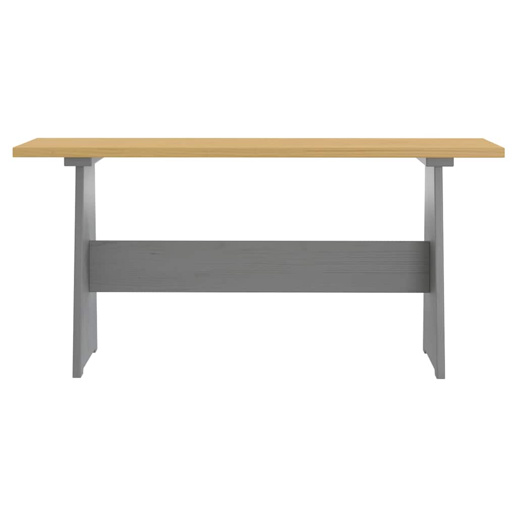 Dining Table with Bench REINE Honey Brown&Grey Solid Wood Pine