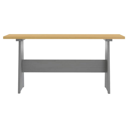 Dining Table with Bench REINE Honey Brown&Grey Solid Wood Pine