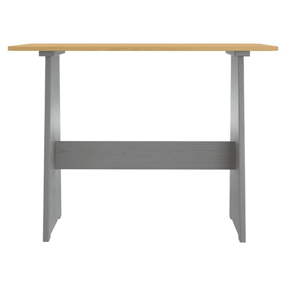 Dining Table with Bench REINE Honey Brown&Grey Solid Wood Pine